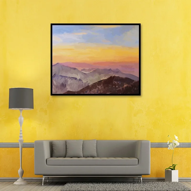 

1281960 Digital oil painting art oil mountain art oil painting living room floor decorative painting