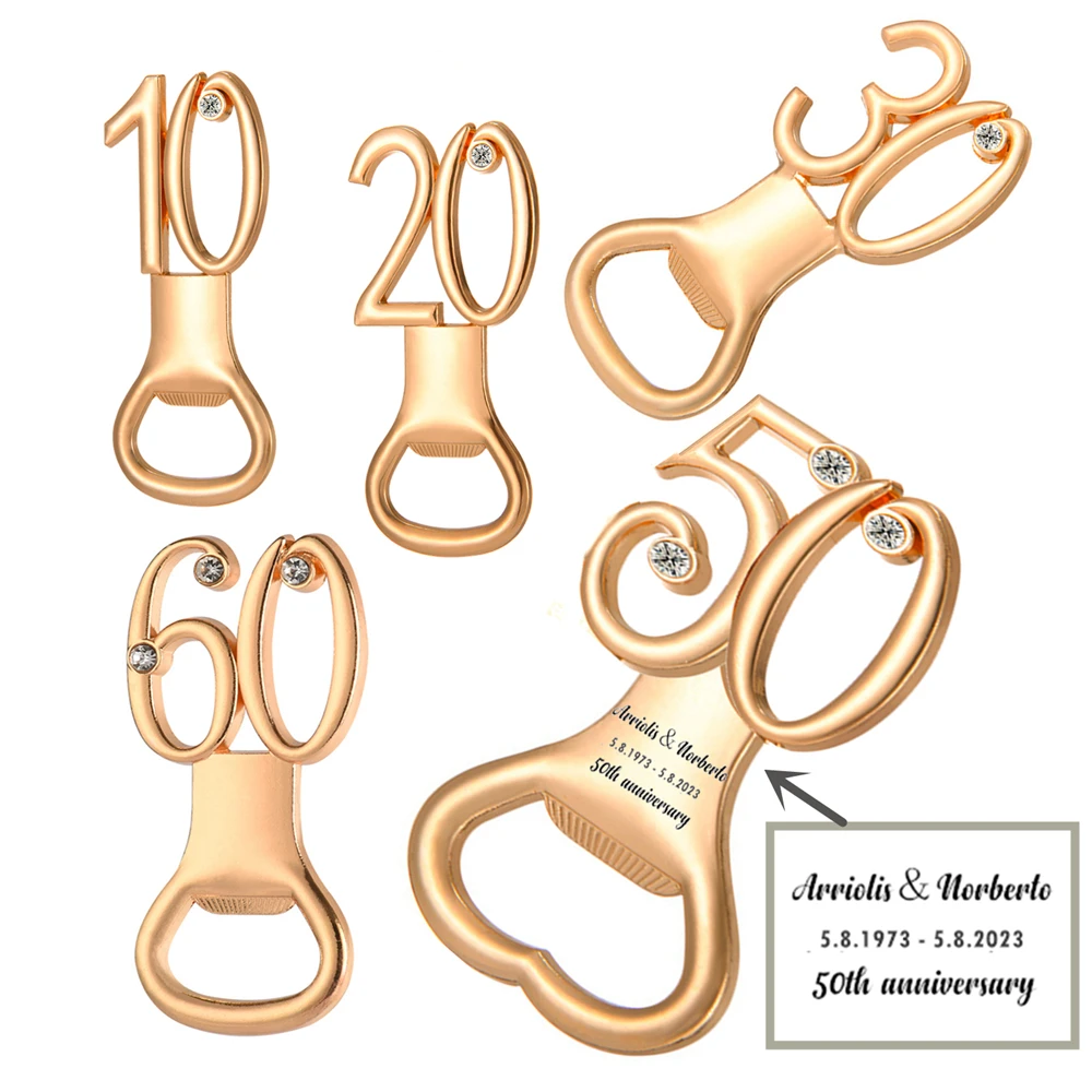 Es Anniversary Decoration Gifts Golden 50 Year Bottle Opener For 50th Birthday Wedding Anniversary Party Supplies