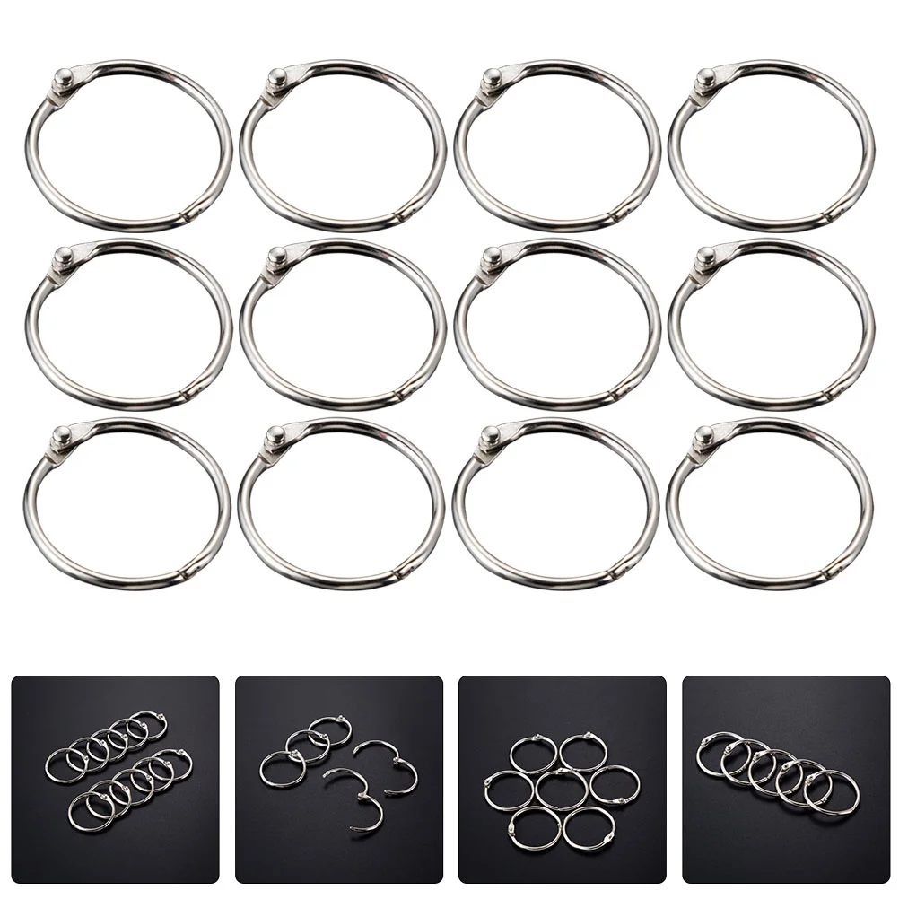 

Loose Leaf Paper Keyring Scrapbook Hinged Buckle Rings Keychain Circle Single Binder