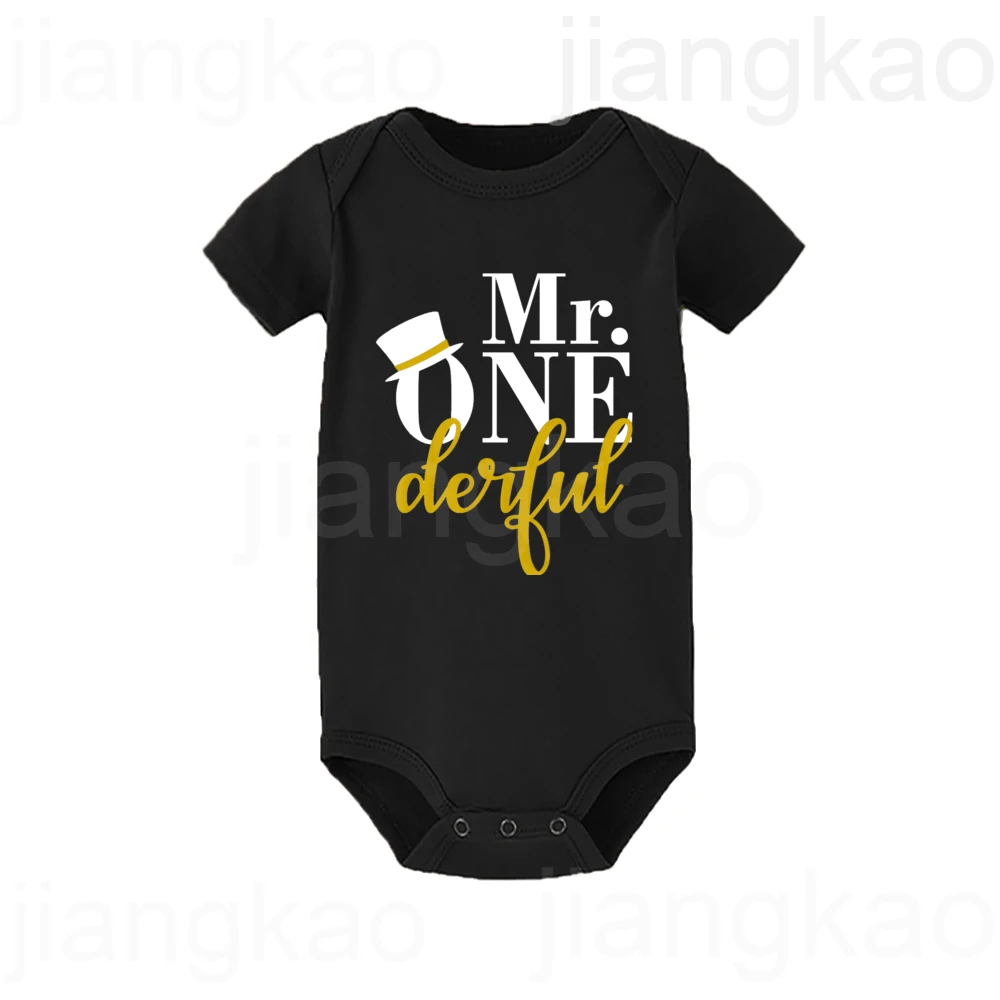Детский комбинезон с принтом Mr. One Derful наряд для дня рождения мальчиков боди
