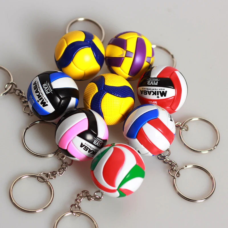 High Quality Fashion Jewelry Volleyball Keychain Car  Holder keyRing Sports Team Hand Bag Prize Ball  Friend  Festival Gifts