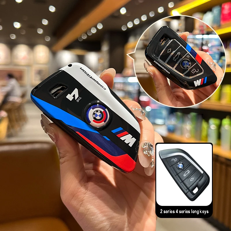 

Новый чехол для автомобильного ключа из АБС-пластика, брелок для дистанционного управления, гоночные наклейки для BMW M 2 4 серии i4 G22 G23 G26 G42 ‌