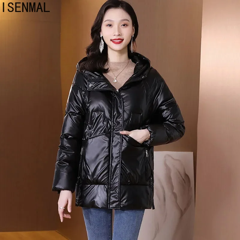 Women's Jacket Long Parkas 2022 New Winter Jacket Loose Hooded Female Warm Casual Cotton Padded Parka Puffer Coat Outwear