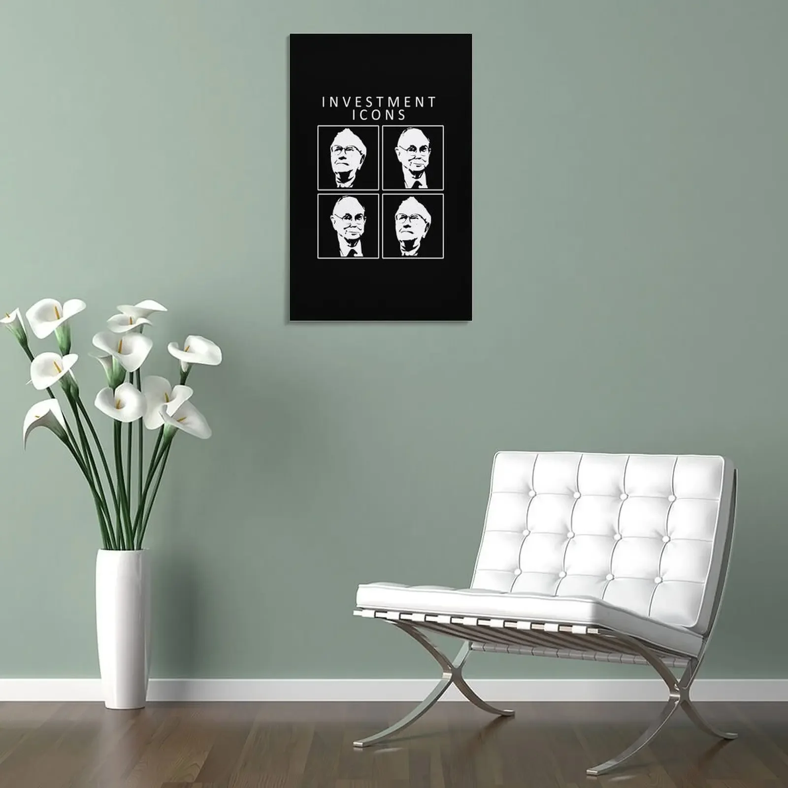 Инвестиционные значки-Воррен Бафффет и Чарли Мунер холст картина украшение для