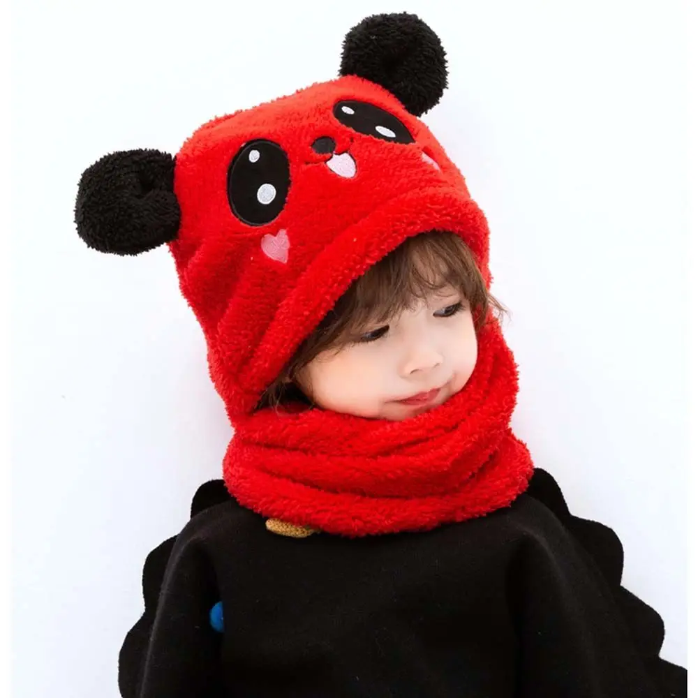 

Зимняя Теплая Флисовая детская ветрозащитная шапка в виде милой мультяшной панды для девочек и мальчиков, рождественские подарки