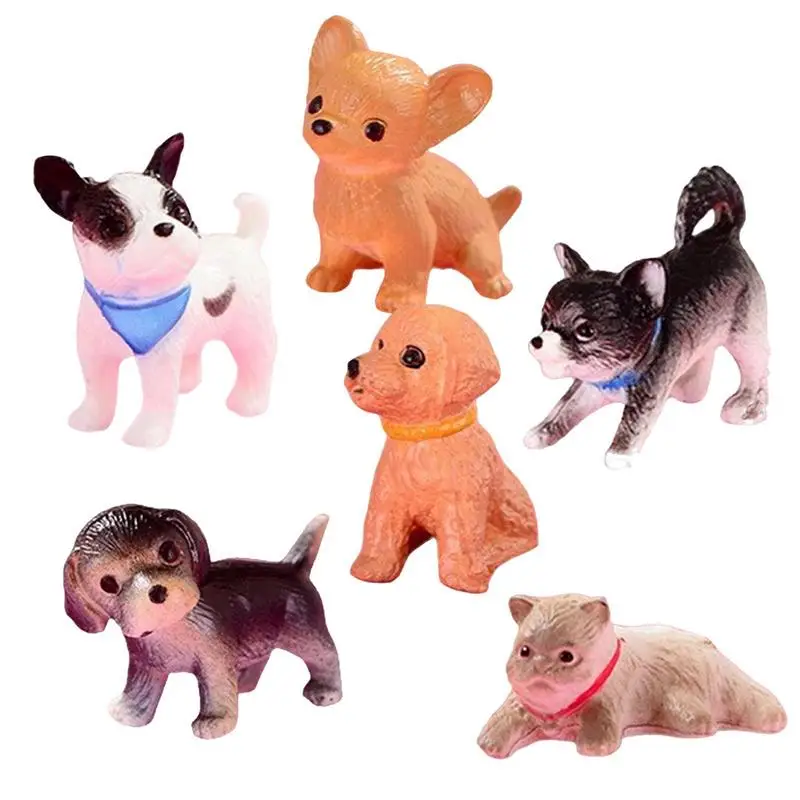 

Mini Dog Figurines Toy 6 Pieces Realistic Mini Animals Figures Christmas Halloween Easter Thanks Giving Day Spring Festival Gift