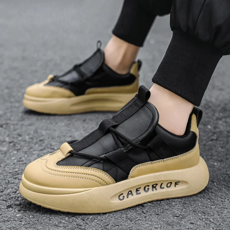 

Мужская спортивная обувь, толстая модная повседневная универсальная обувь для бега, мужская новая кожаная повседневная обувь на шнуровке, оригинальная теннисная обувь mortalis