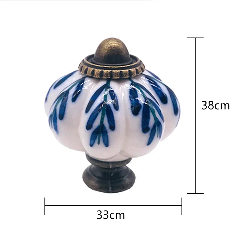 vintage gałka do szuflady niebieski biały porcelanowy uchwyt szafka drzwi szafki ciągnij meblowy ciągnie
