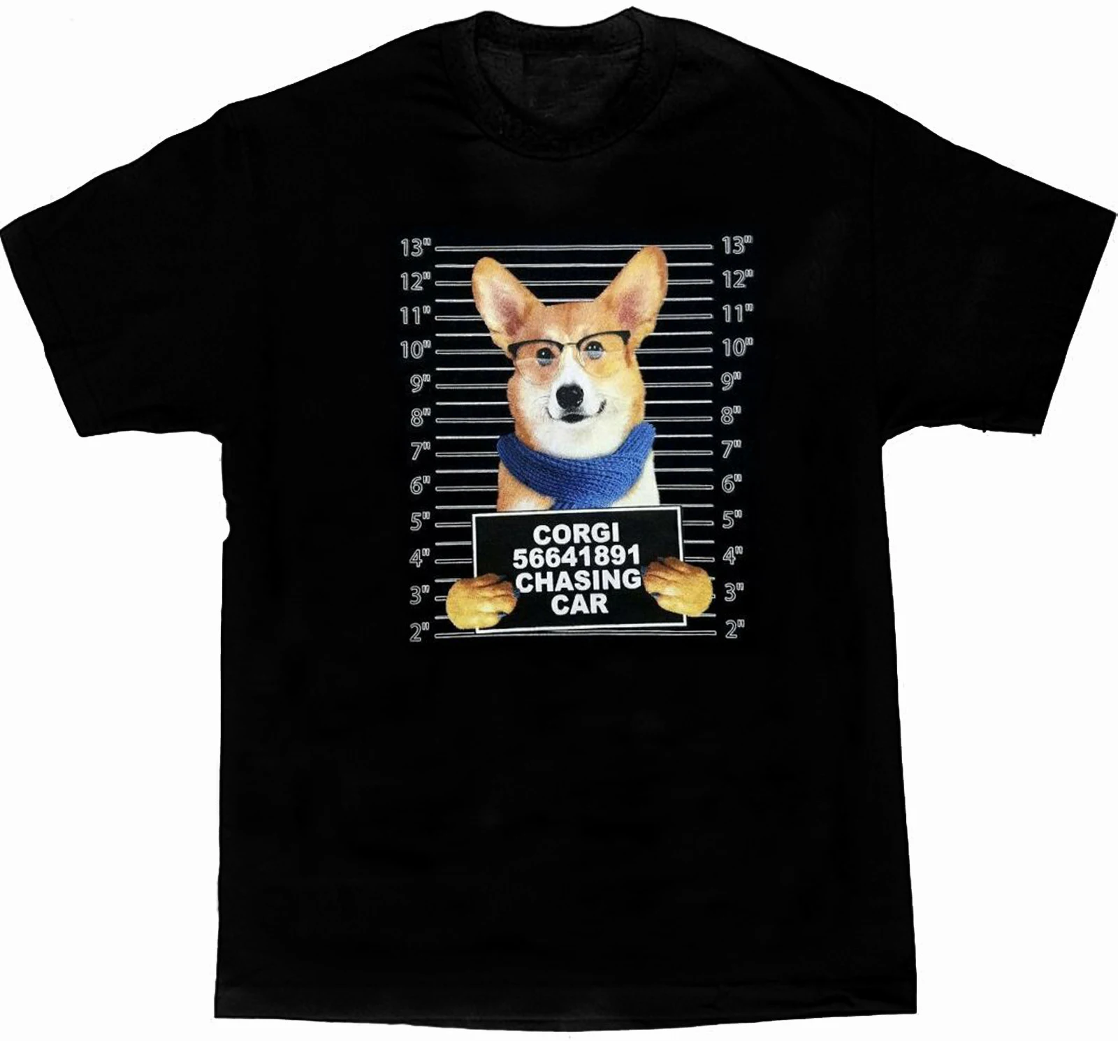 

Funny Dog Art Corgi Mug Shot Printed Mens T-Shirt. Summer Cotton Short Sleeve O-Neck Unisex T Shirt New S-3XL