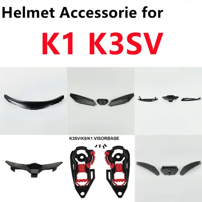 Helmet Accessories for K1 K3SV Nose Protector Mouth Vent Top Vent K5 K4 K3 Visor Base Lock Casco Moto Accessories Parts