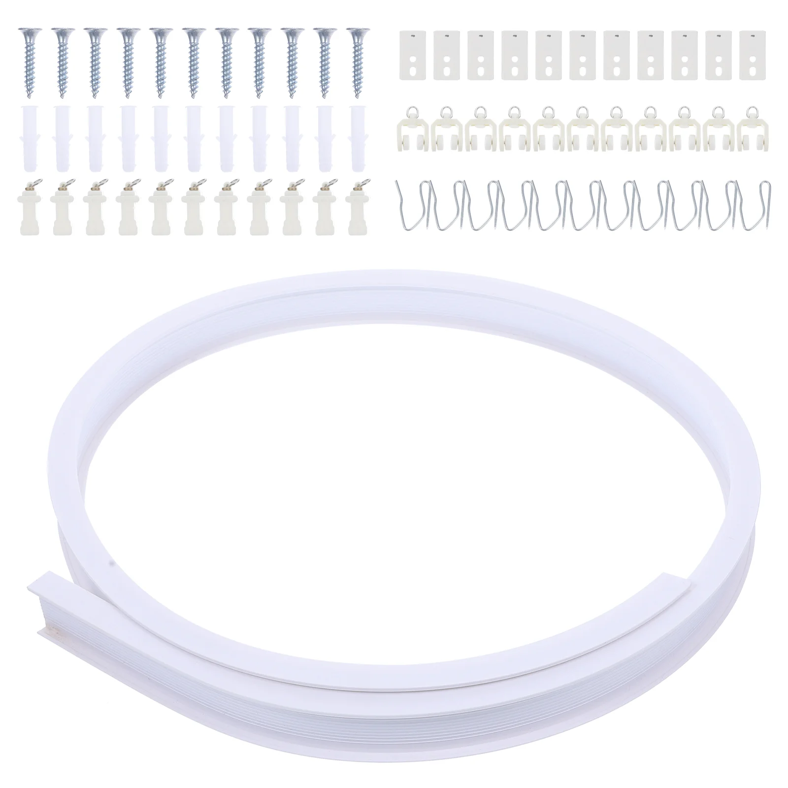 

1 Set Bendable Ceiling Curtain Track Curtain Rail Ceiling Track Room Divider Rack Kit