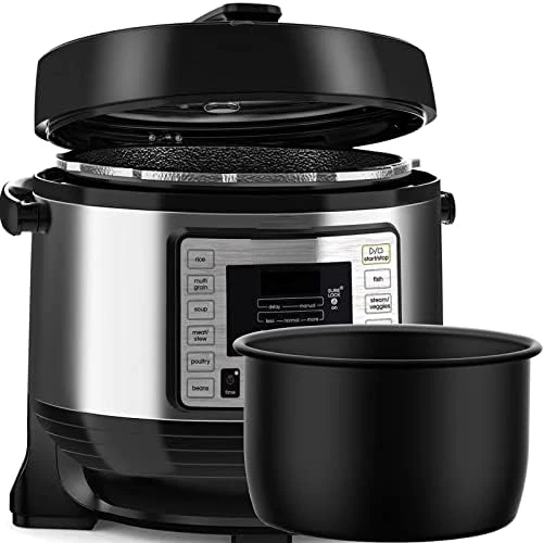 

6-Quart Digital Pressure Cooker with Sure-Lock Safety System; Dishwasher-Safe Non-Stick Inner Pot; 11 Pre-Programmed Presets; De
