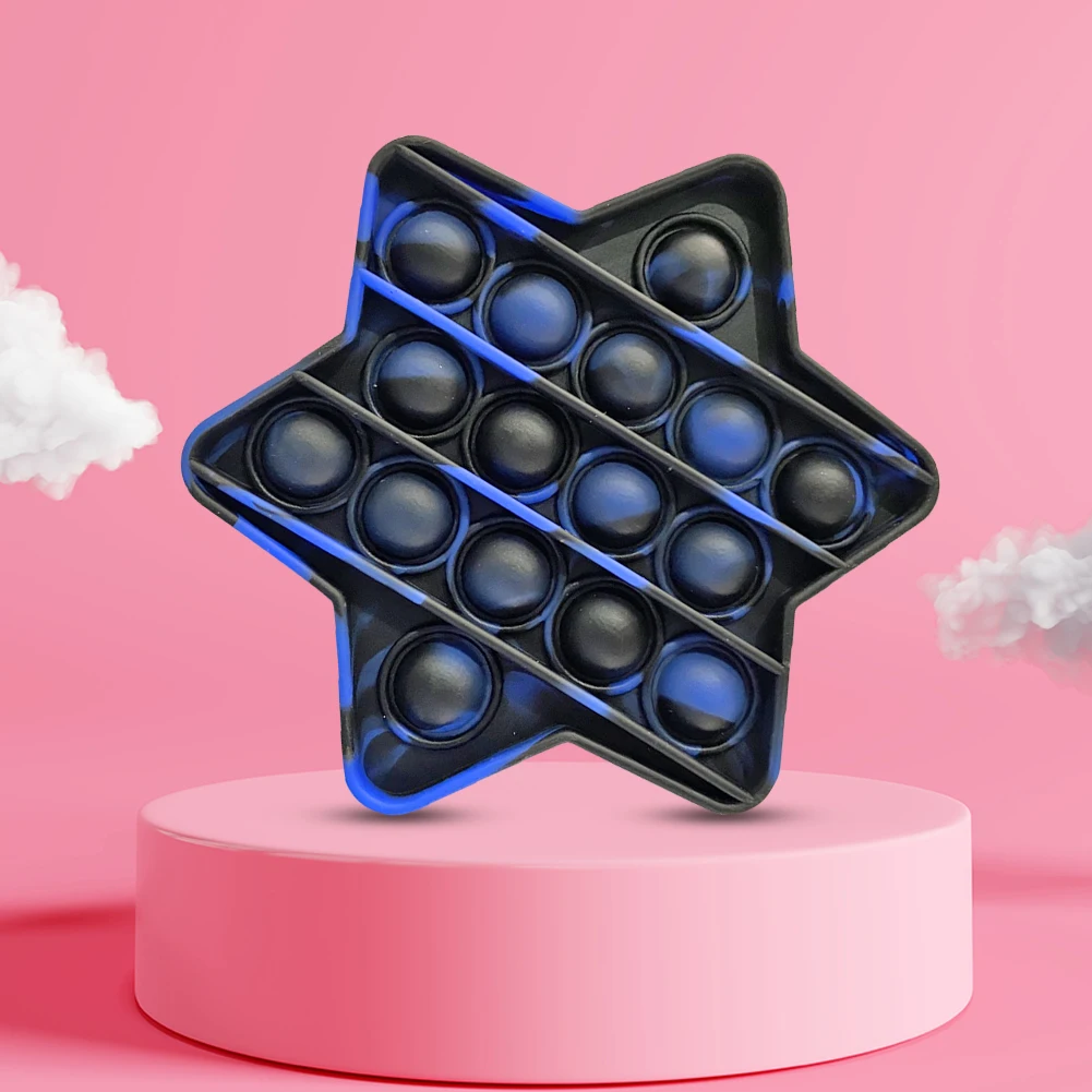 

Tie-Dye Hexagram Push Bubble Toy Silicone Fidget Autism Toys for Stress Relief Special Needs Concentration Education