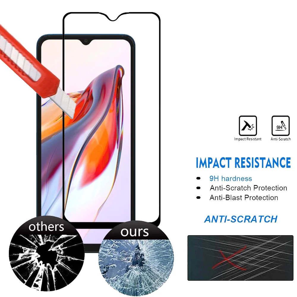 Pelicula, Front Tempered Glass For Xiaomi Redmi 12 C NFC Screen Protectors Redmi 10C 9C 12C cristal templado Redmi12C protector pantalla Redmi 10A 9A verre trempé Redmi10C Camera Lens Film