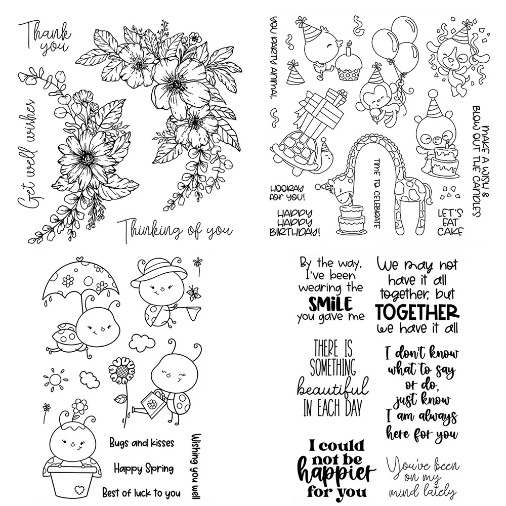 

Little Animal Bees Birthday Cheerful Scene Metal Cutting Dies match Clear Stamps Laurel Common Phrase Sentences Letter DIY 2022