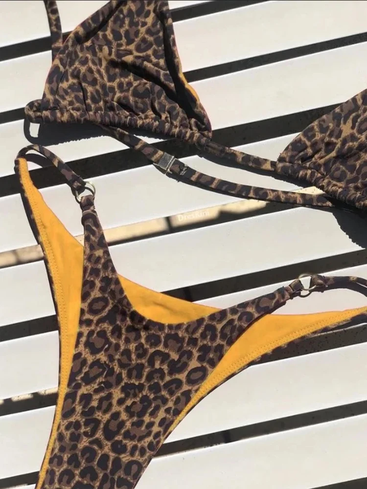 Женская летняя пляжная одежда с открытой спиной сексуальный леопардовый