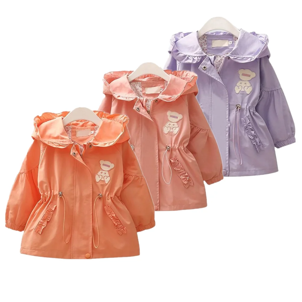 

Girl windbre jacket baby girl spring fall casual jacket outerwear cute cartoon girl print fashion jacket children clothes jacket