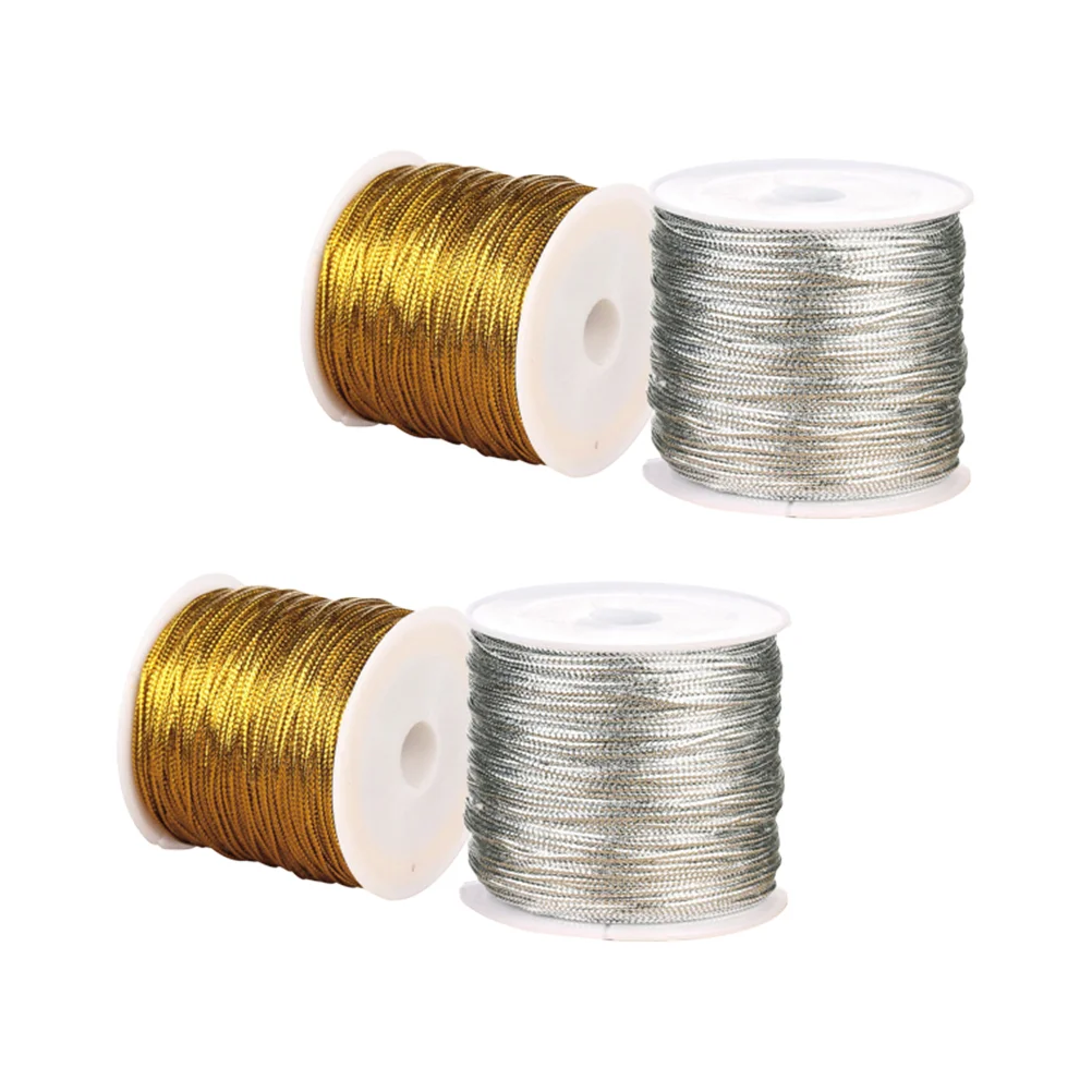 

Cord Metallic Stretch Beading String Thread Gold Rope Making Craft Cords Tag Jewelry Tinsel Elastic Wrapping Twisted Wedding