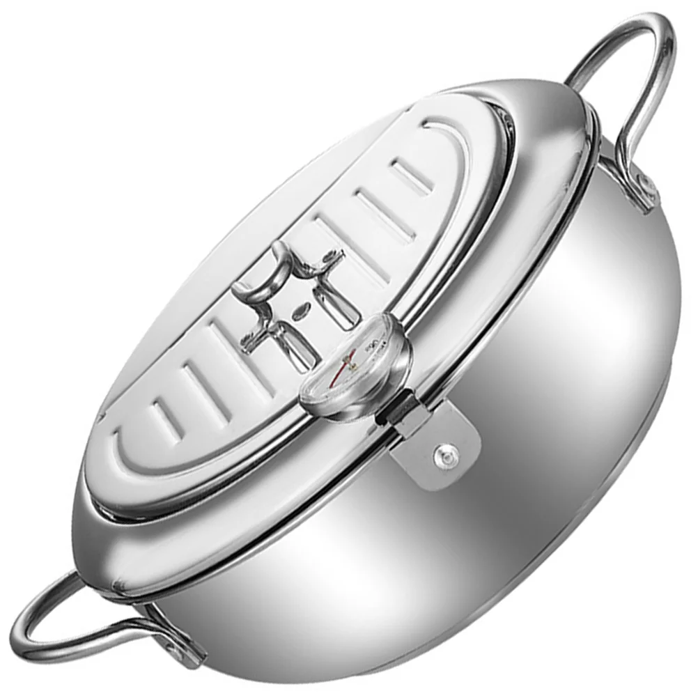 

Fryer Pot Frying Deep Tempura Japanese Stainless Steelstyle Pan Cookware Mini Oil French Fries Lid Pot， Small Stick Filtration