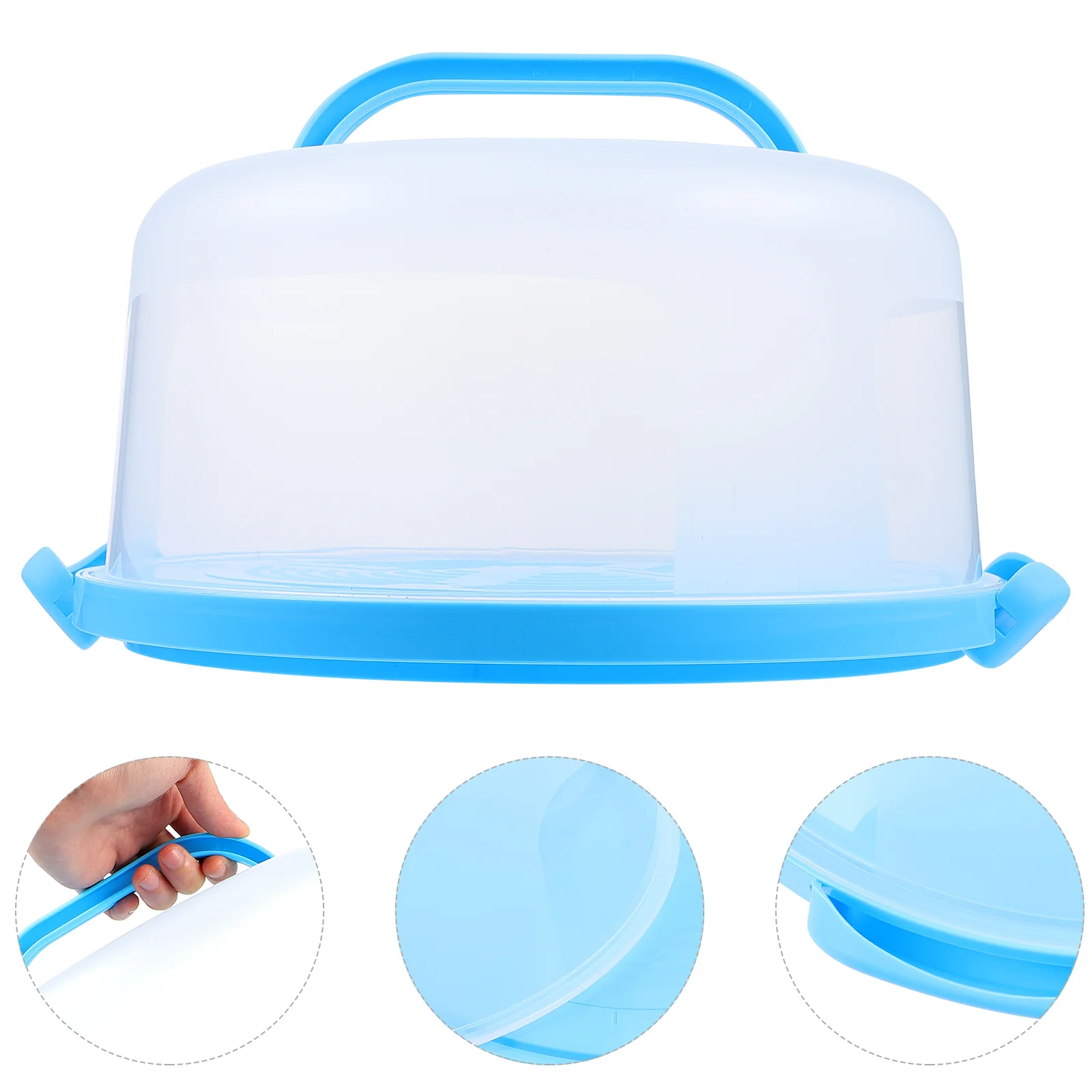 

Cakecarrier Lid Holder Box Handle Portable Cupcake Plasticlids Containers Stand Keeper Blue Server Travel Container Purple Saver