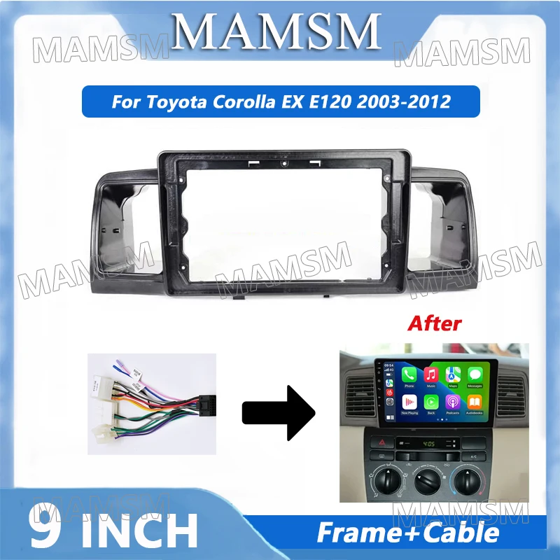 2 Din радиорамка для Toyota Corolla EX E120 2003-2012 автомобильный проигрыватель DVD приборная