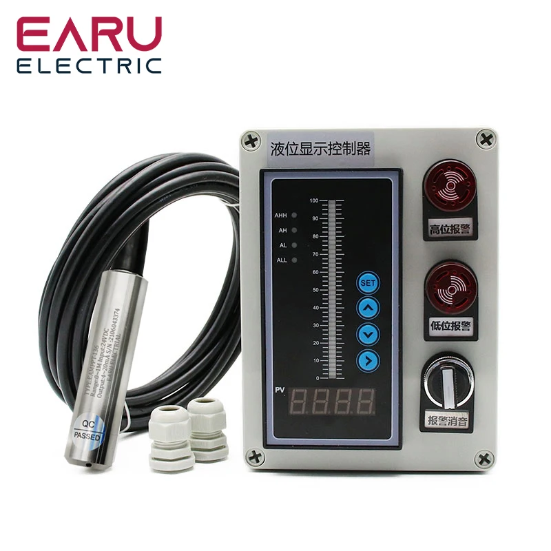 

1set 4-20MA Output Integral Liquid Oil Water Level Sensor Transmitter Detect Controller Float Switch Waterproof Mount Box Pump