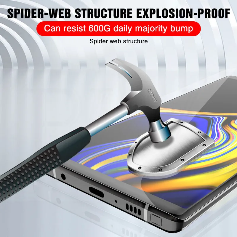 Полностью изогнутая закаленная защитная пленка для экрана Galaxy S8 S9 Plus Note 9 8