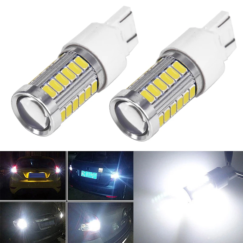 

2pcs 6000K White T20 7443 7440 5630 33SMD LED Dome Map Car Backup Reverse Lights Amber Turn Signal Bulb Red Brake Light 12V