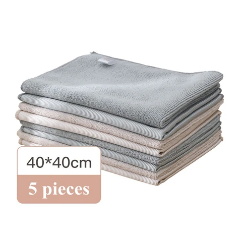 5 шт. микрофибра двустороннее впитывающее полотенце для кухни многофункциональное полотенце для ванной комнаты кухонные и бытовые товары