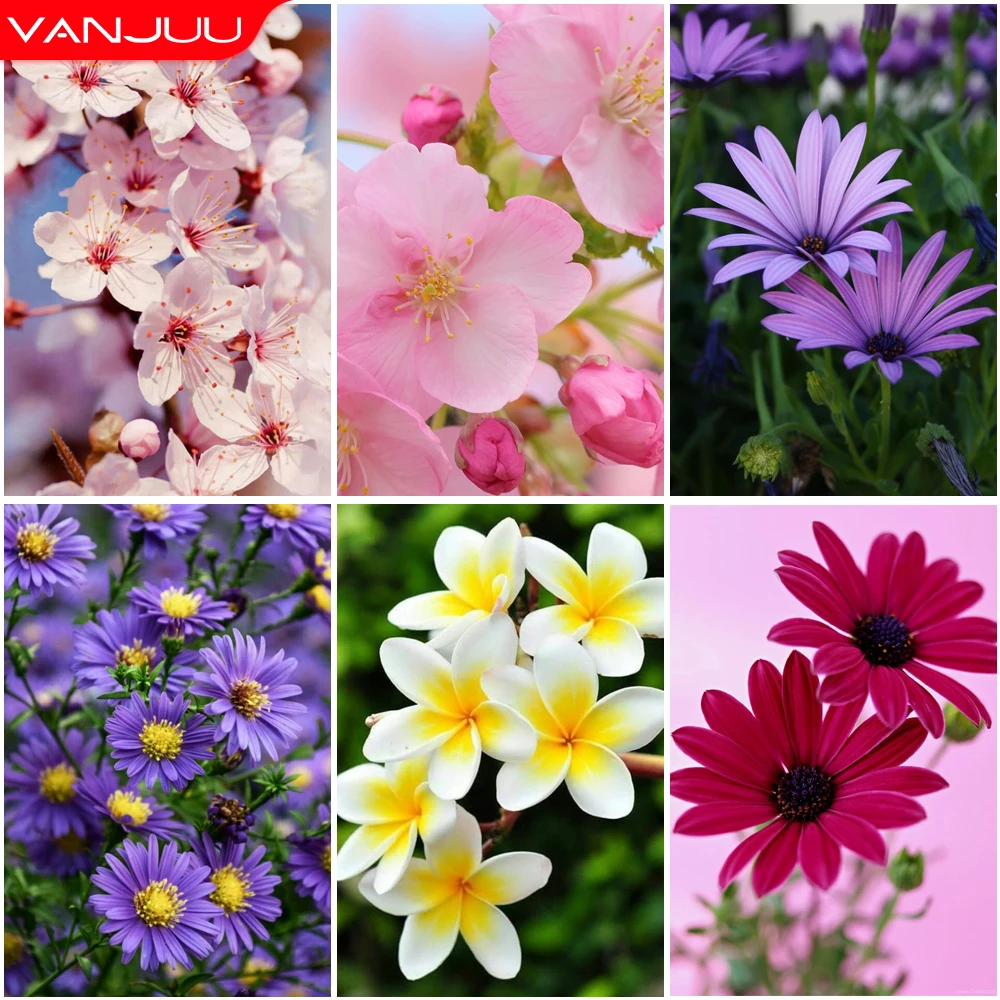 

Алмазная 5D картина с цветами, мозаика с мотивами природных цветов, полная вышивка, домашний декор