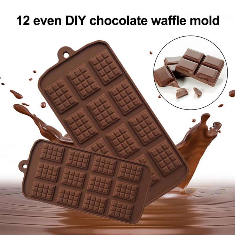 

New Chocolate Silicone Mold DIY Waffles Fondant Patisserie Jelly Candy Bar Mould Cube Cake Molds Kitchen Baking Accessories Tool