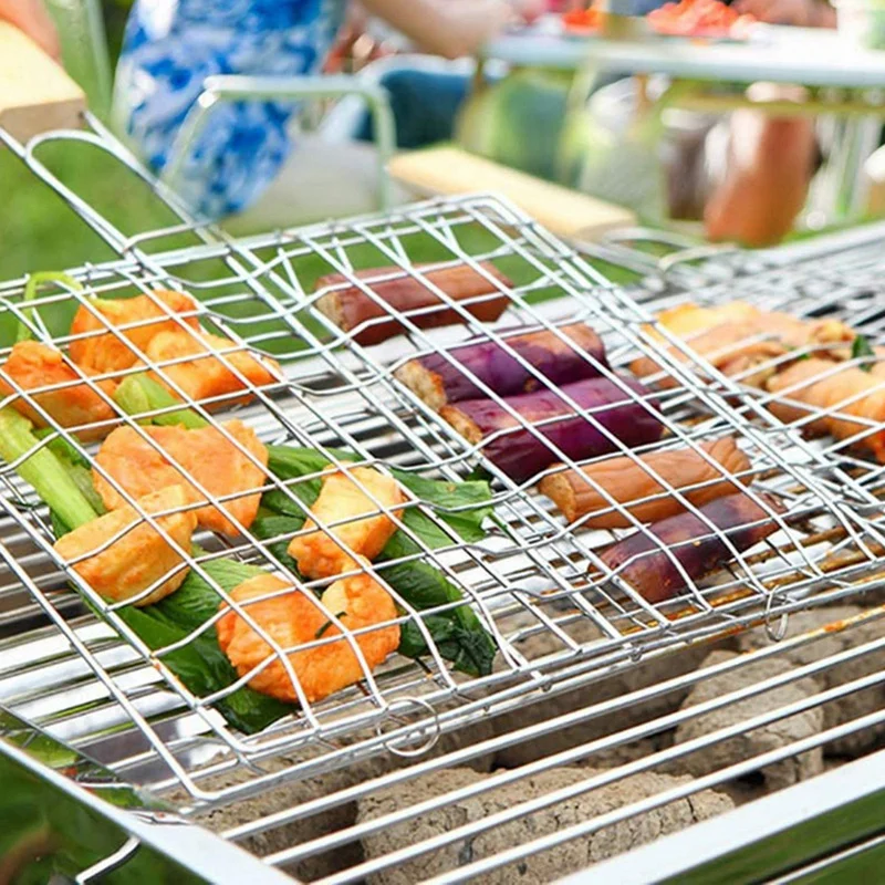 Акция! Сетка для барбекю корзина гриля рыбы Складная сетка овощей и аксессуары с