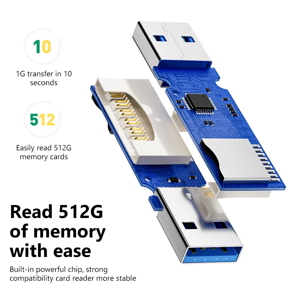 2-в-1 USB3.0 Устройство чтения карт памяти USB3.0/2.0 к Micro SD TF для ПК Аксессуары ноутбуков