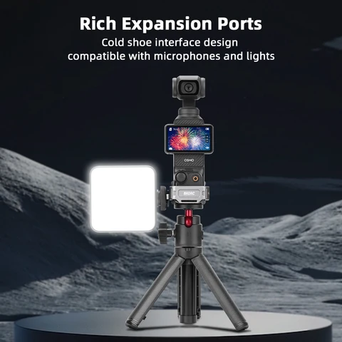 Удлинительная рамка BRDRC для камеры DJI Pocket 3, адаптер для холодного башмака, зажим для рюкзака/подставка для велосипеда/нагрудный ремень, аксессуары для крепления