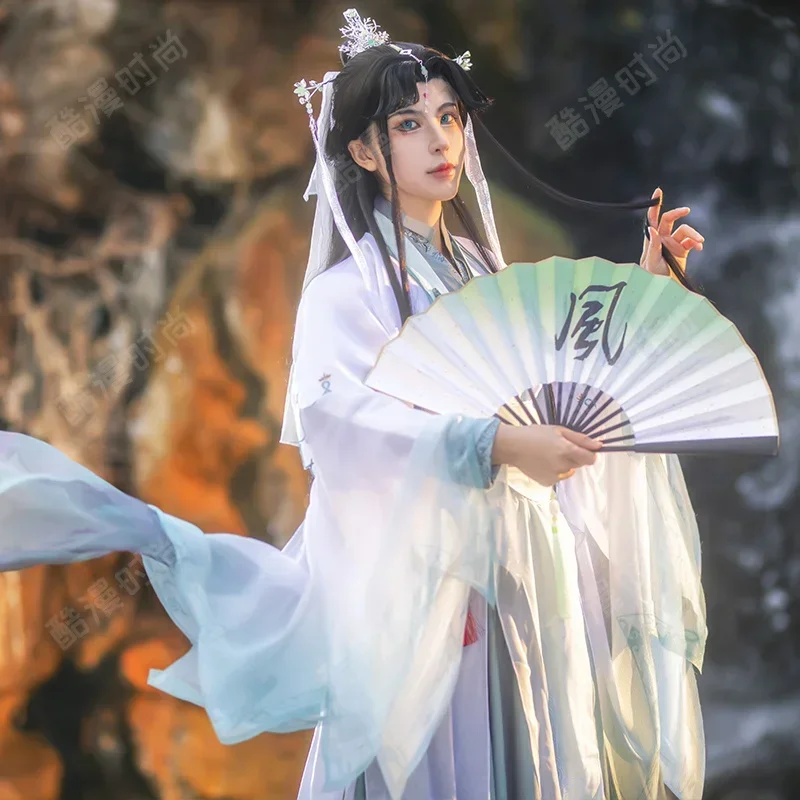 TGCF Tian Guan Ci Fu Xie Lian Hua Cheng Feng Shi Qing Xuan Косплей Костюм Зеленое Cos Платье ShiQingXuan Hanfu Полный