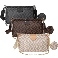 2022 women 3 in 1 messenger checked handbag tote fashion brand pu crossbody bag print totes clutch quilted shoulder bag