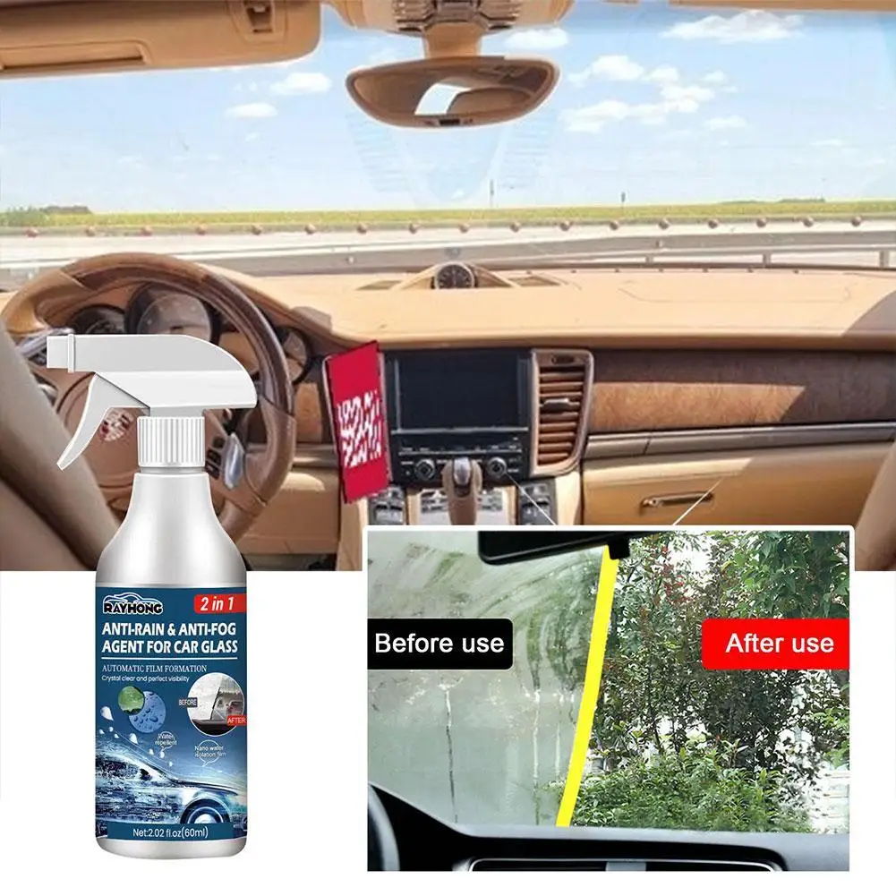 

60ml Anti Fog Spray Auto Windshield Cleaning Agent Prevent Fogging And Improve Driving Visibility Anti-fog Agent For Car Gl S9U7