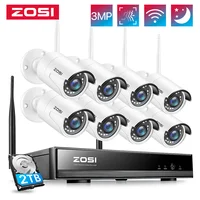 ZOSI WiFi Security Camera System 8CH 2K H265+ Wifi NVR 2/3MP Outdoor Waterproof CCTV Camera Wireless Surveillance System