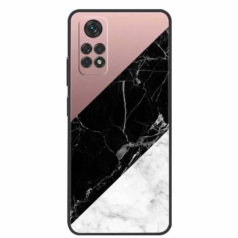 Чехол для Poco M4 Pro 4G мраморный Мягкий силиконовый чехол-накладка Xiaomi чехол