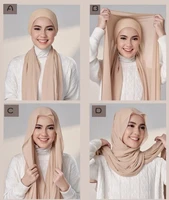 Pin Free Instant Chiffon Hijab Scarf With Undercaps Muslim Women HIjabs With Inner Caps Underscarf Caps Islam Muslim Headscarf 1