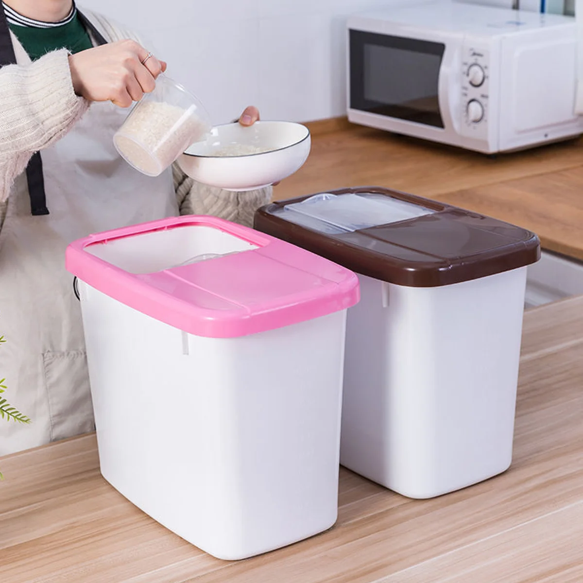 

1 pc Rice Bucket Thicken Moisture-proof Container Storage Bin for Grain