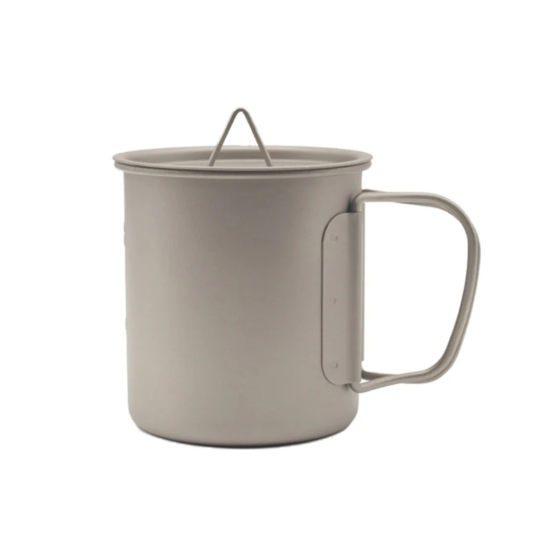 

Castle Peak Outdoor Camping Cup Portable Lightweight Titanium Cup With Folding Handle