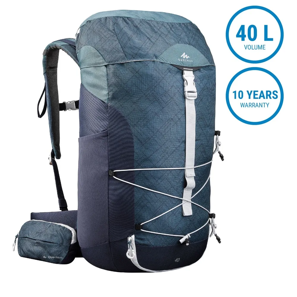 

Unisex Backpack Adult 40 L Hiking Backpack Climbing Bag Quechua MH100 Blue Free Shipping Camping Sports Entertainment