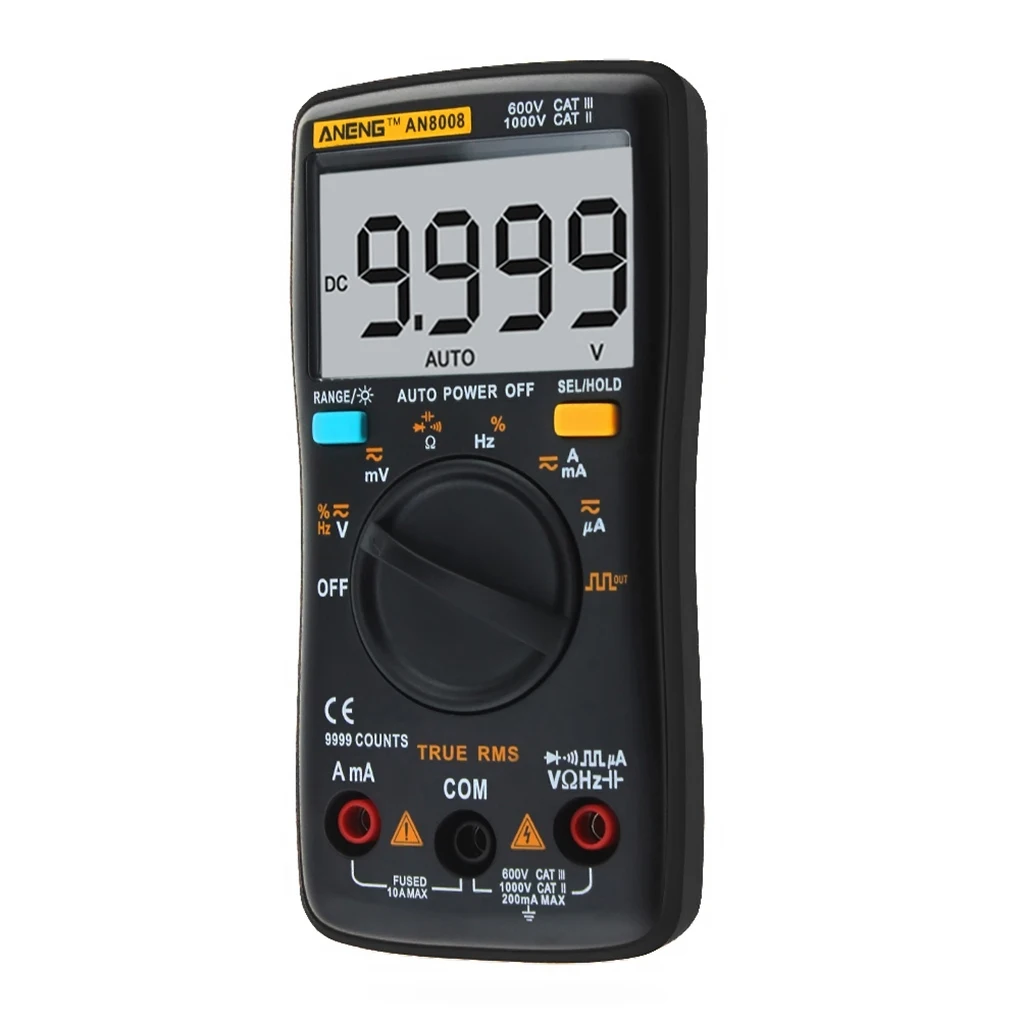 

ANENG AN8008 True-RMS Digital Multimeter AC DC Voltage Ammeter Tester MAX Display 9999 Counts