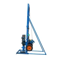 Foldable well drilling equipment telescopic fully automatic water well drilling rig sliding frame type small household drilling