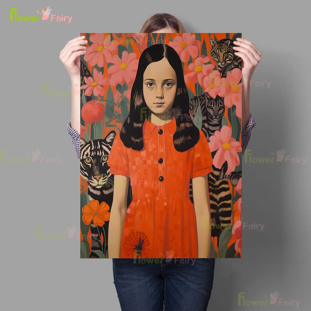 Иллюстрация портрет Девушки Бабочка девушка плакат настенное Искусство Холст