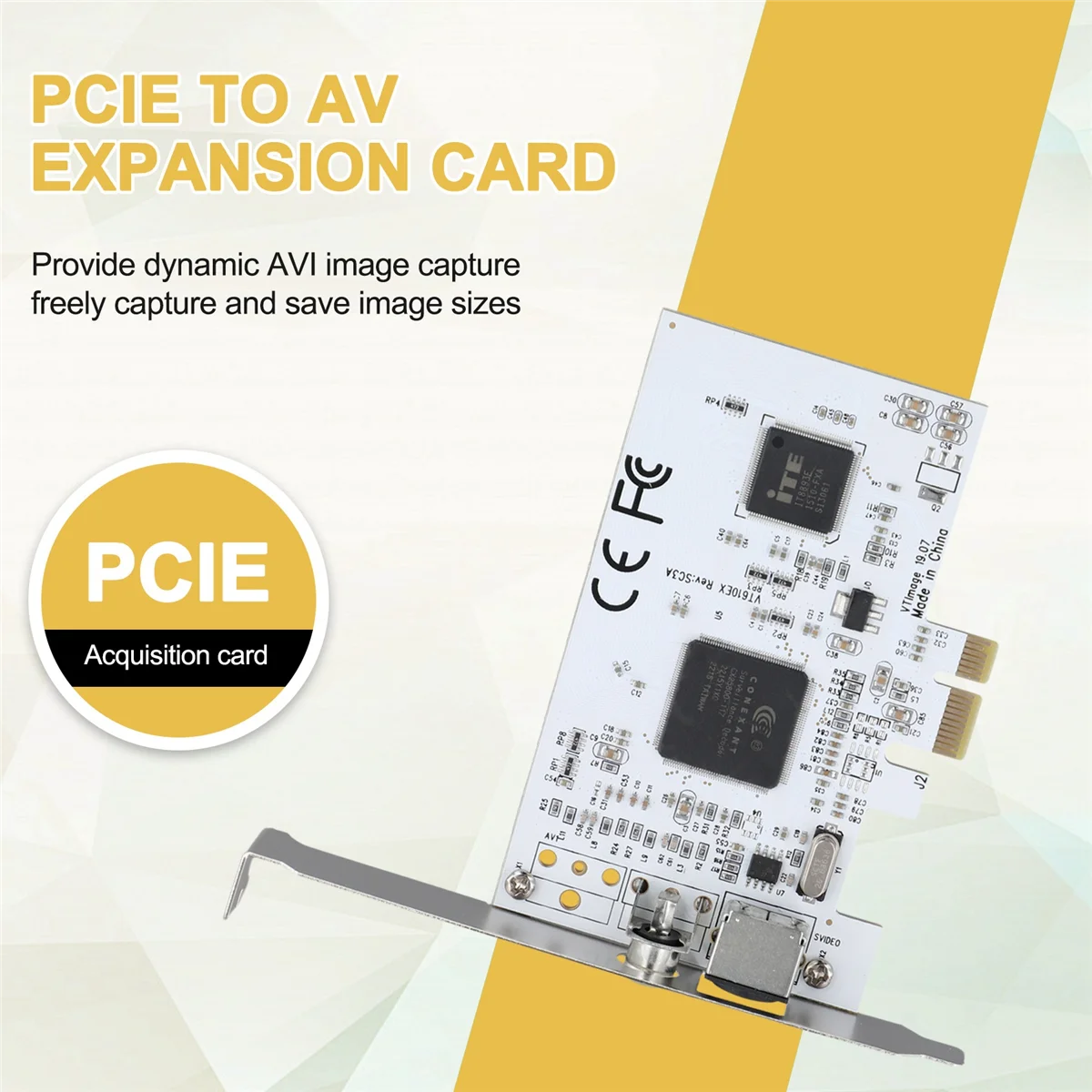 Карта расширения PCIE для AV-наблюдения разрешение HD 640X480 карта видеозахвата