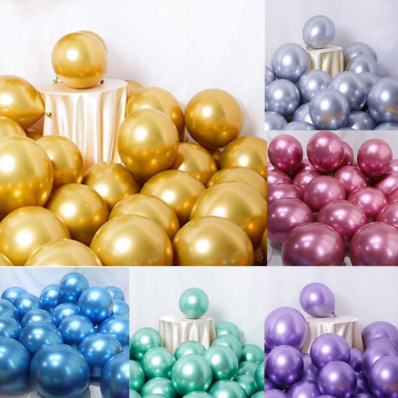 

20/30pcs 5/10/12inch Glossy Metal Pearl Latex Balloons Thick Chrome Metallic helium Air Balls Wedding Birthday Party Decor