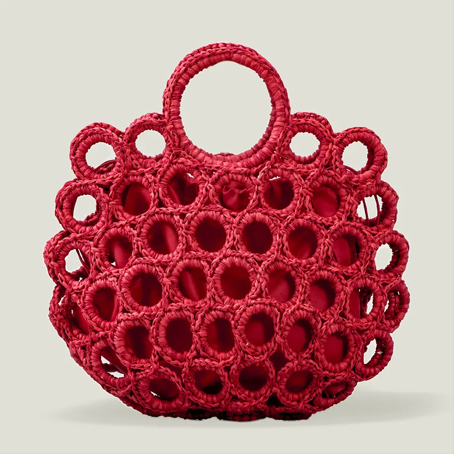 

Personalized round Hole Mesh Straw Bag Spring and Summer New Inner Bag Woven Bag Casual Women's Simple Handbag Bag