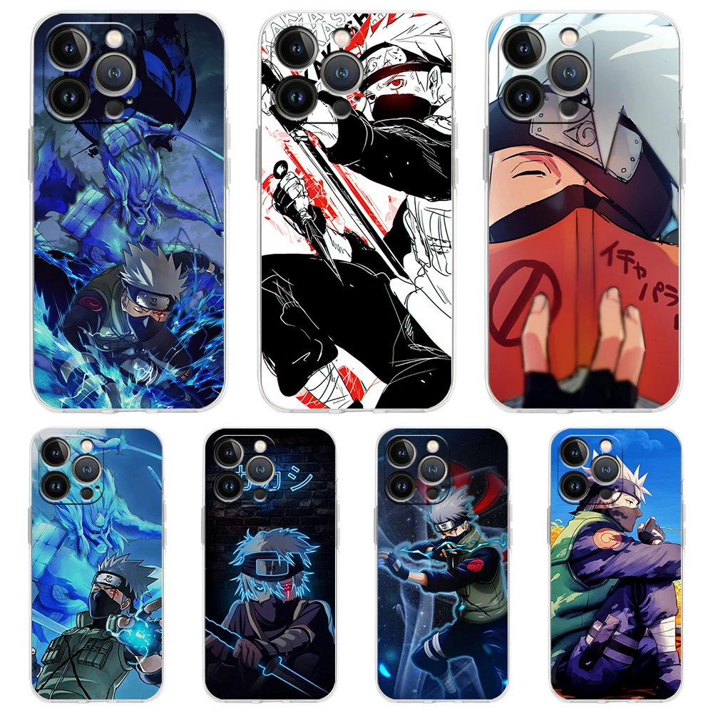 

Anime Naruto Hatake Kakashi Soft Transparent Phone Case Cover for iPhone 13 12 11 Pro Max X XR 8 7 Plus SE2020 XS Max Luxury Bag